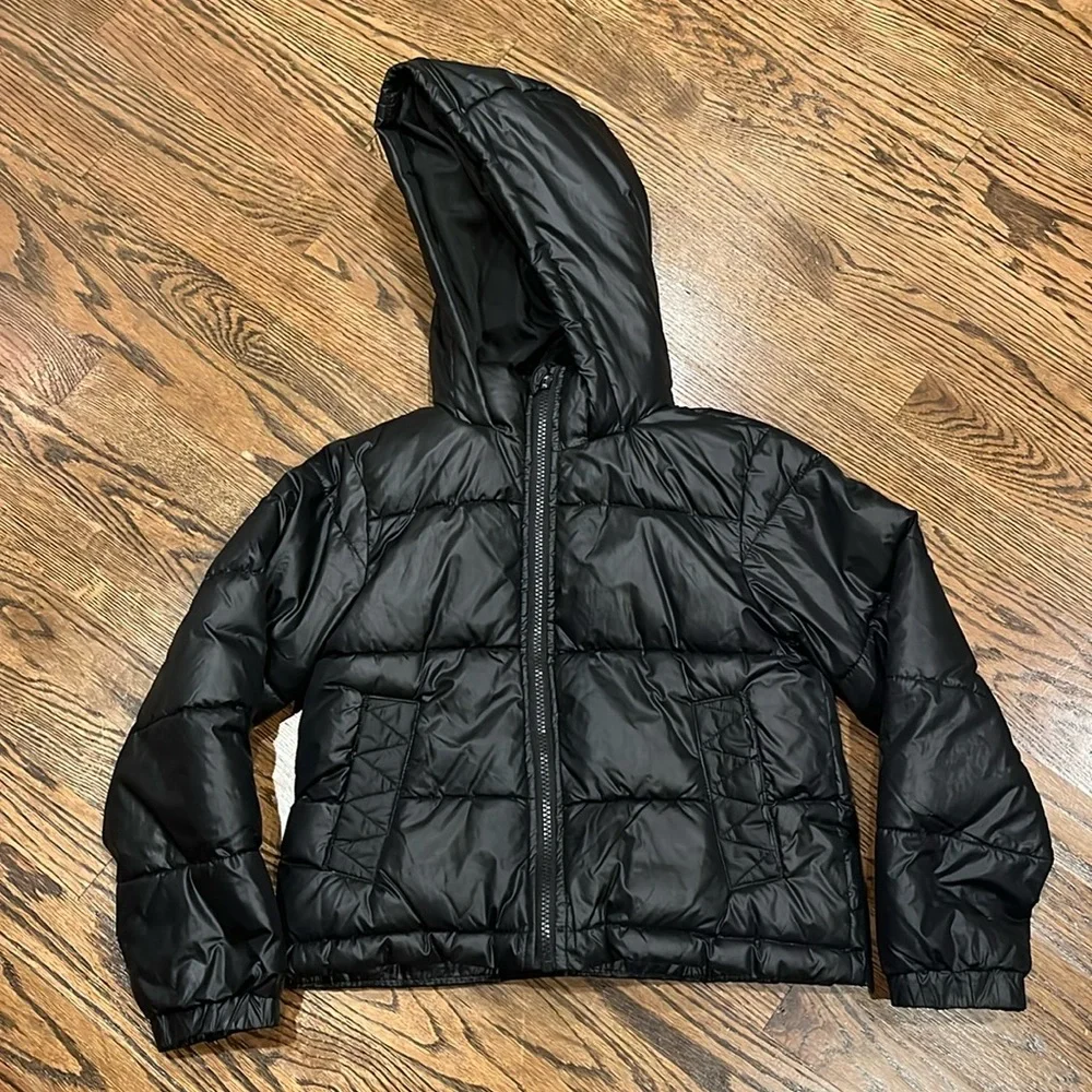 Art Class Cropped Zip Up Winter Puffer Jacket